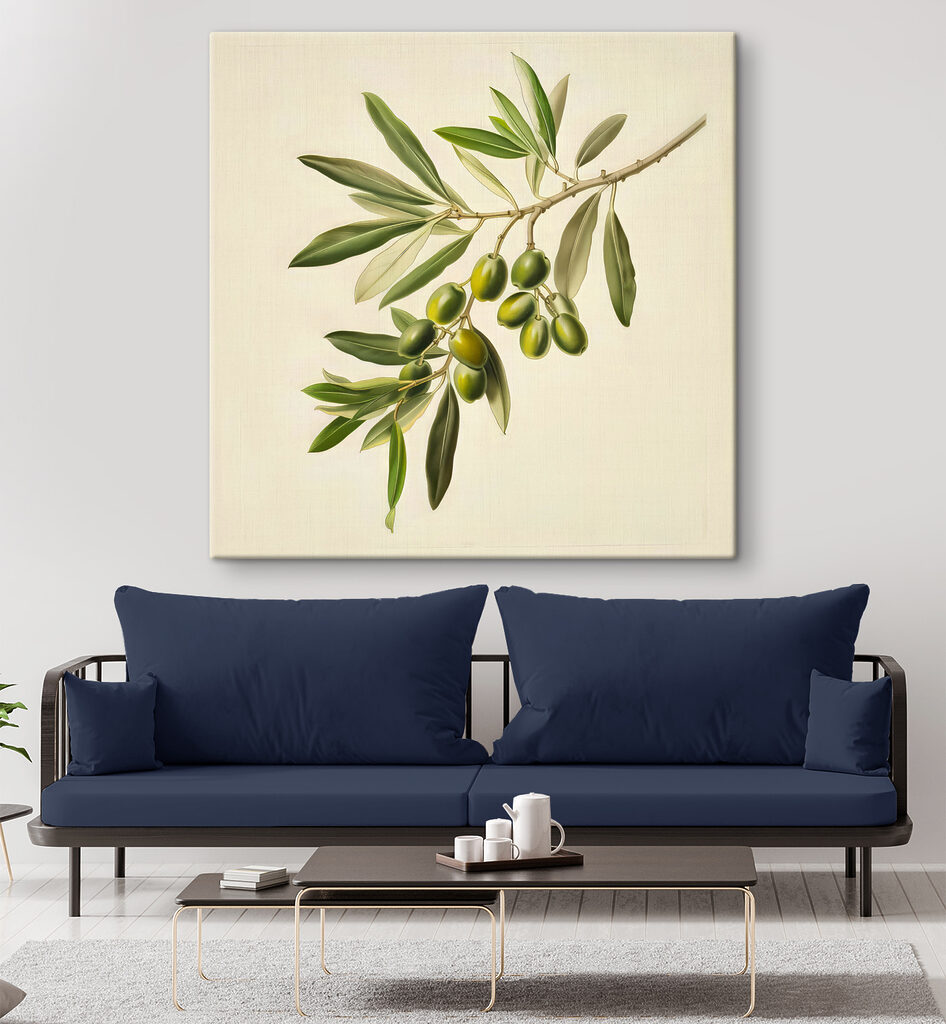 A green fruit on a branch A green fruit on a branch