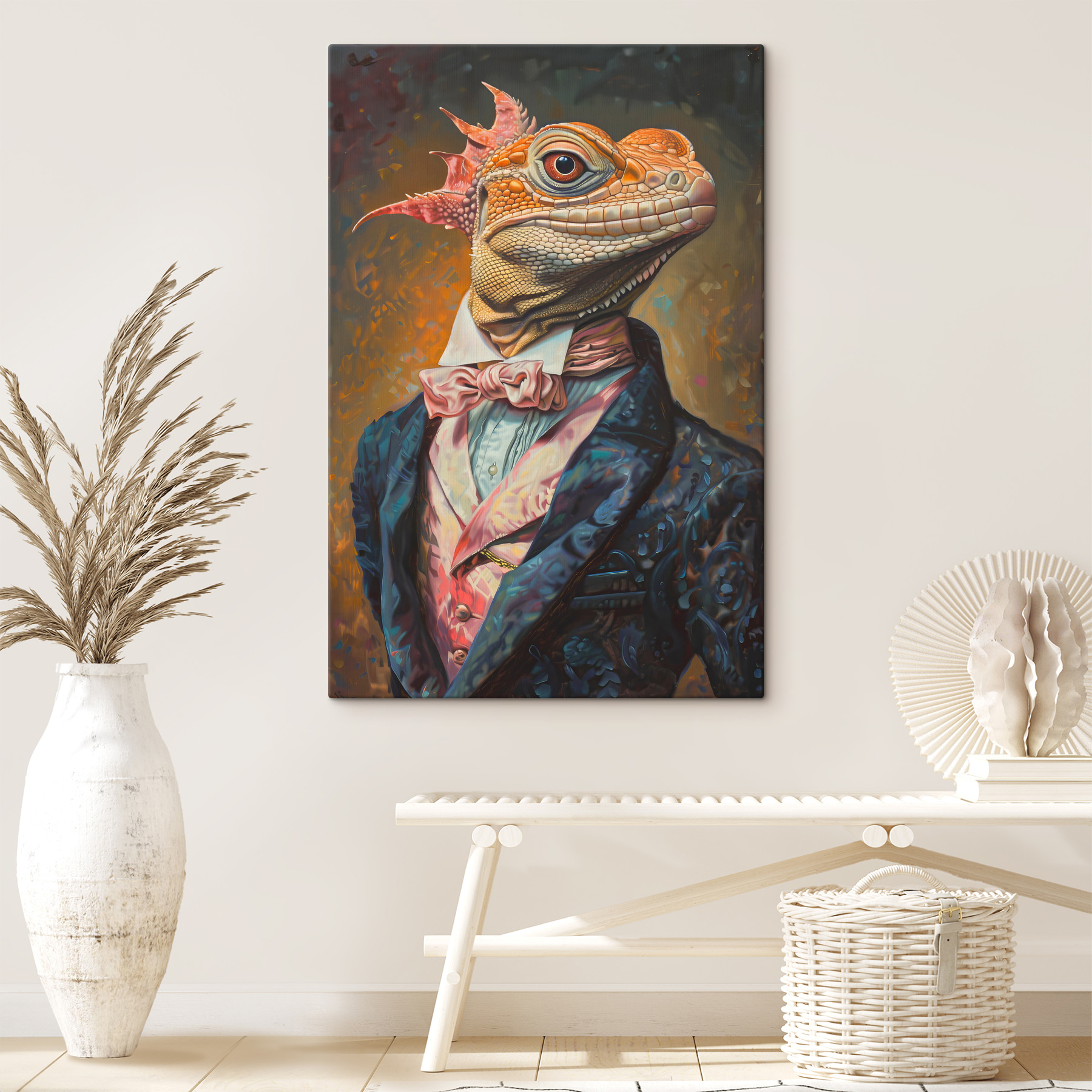 A lizard in a suit
