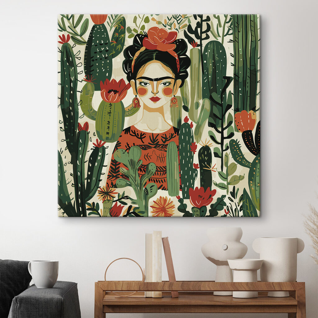 A painting of a woman with a flower in her hair
