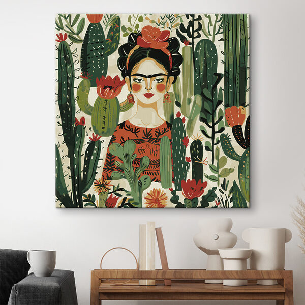 A painting of a woman with a flower in her hair