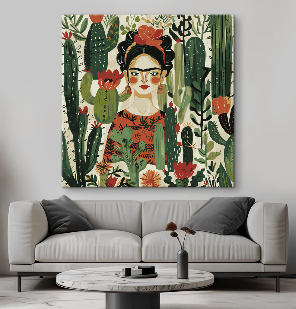 A painting of a woman with a flower in her hair