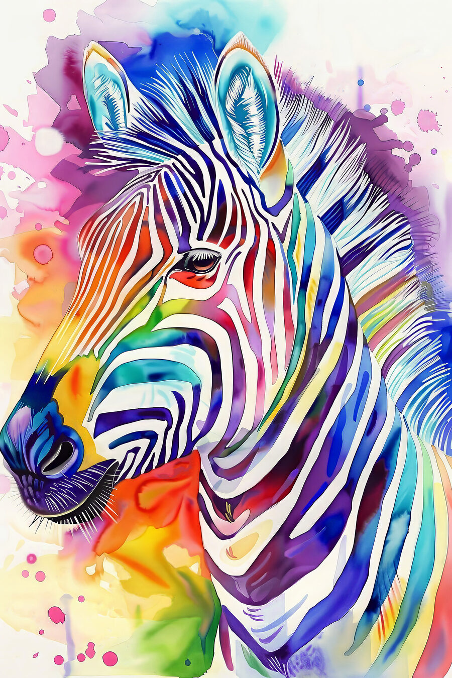 Farebná zebra s farbami dúhy