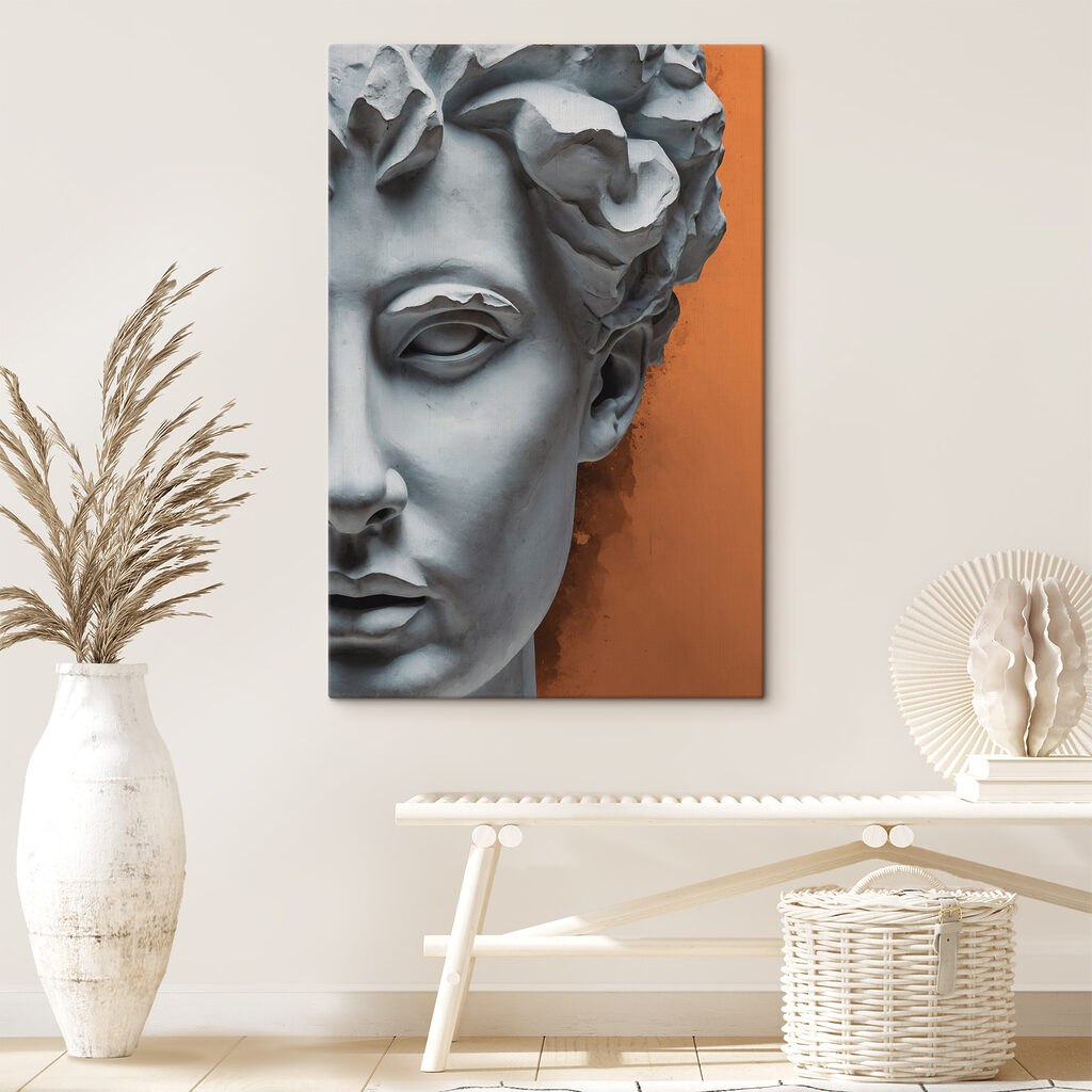 A statue of a man's face A statue of a man's face