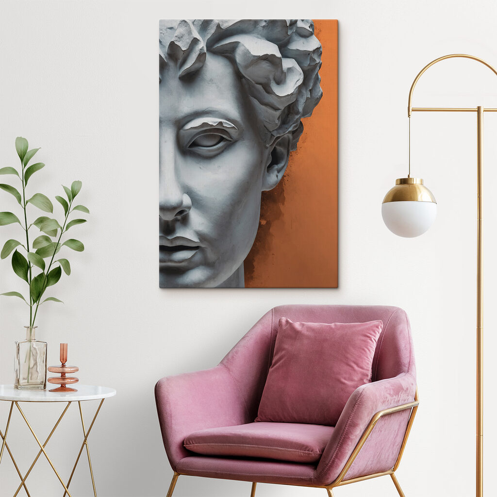 A statue of a man's face A statue of a man's face