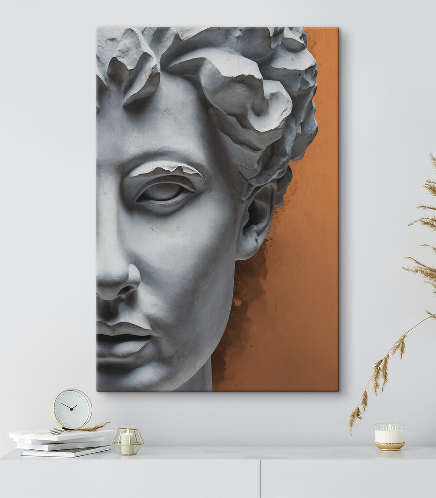 A statue of a man's face A statue of a man's face