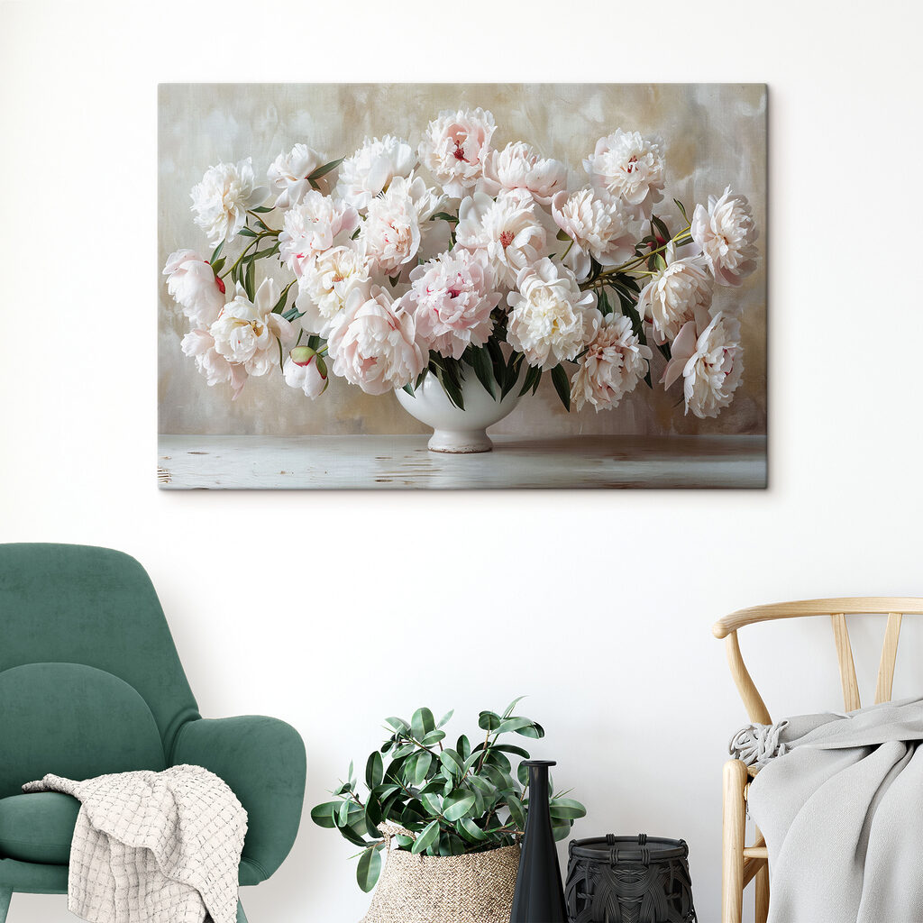 A vase of white flowers A vase of white flowers