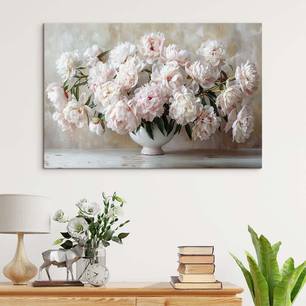 A vase of white flowers A vase of white flowers