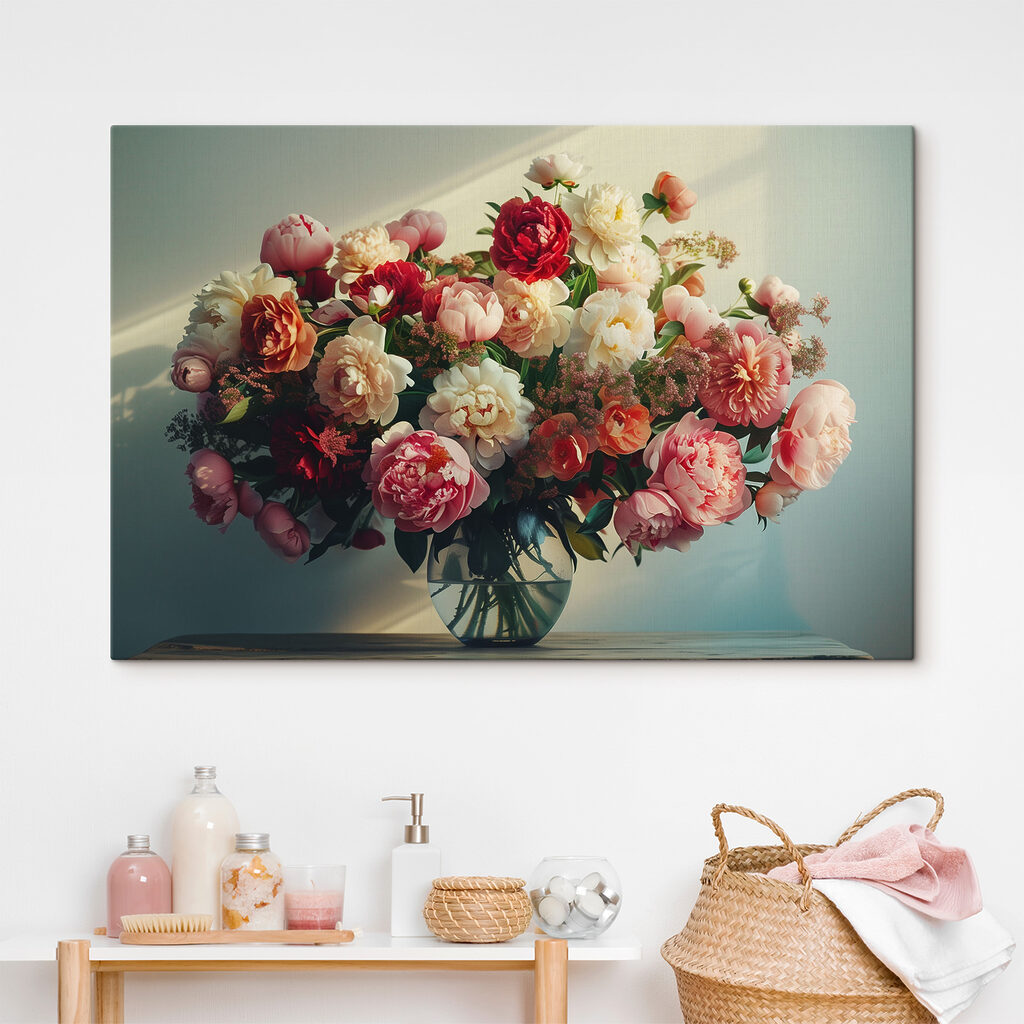 A vase of flowers on a table