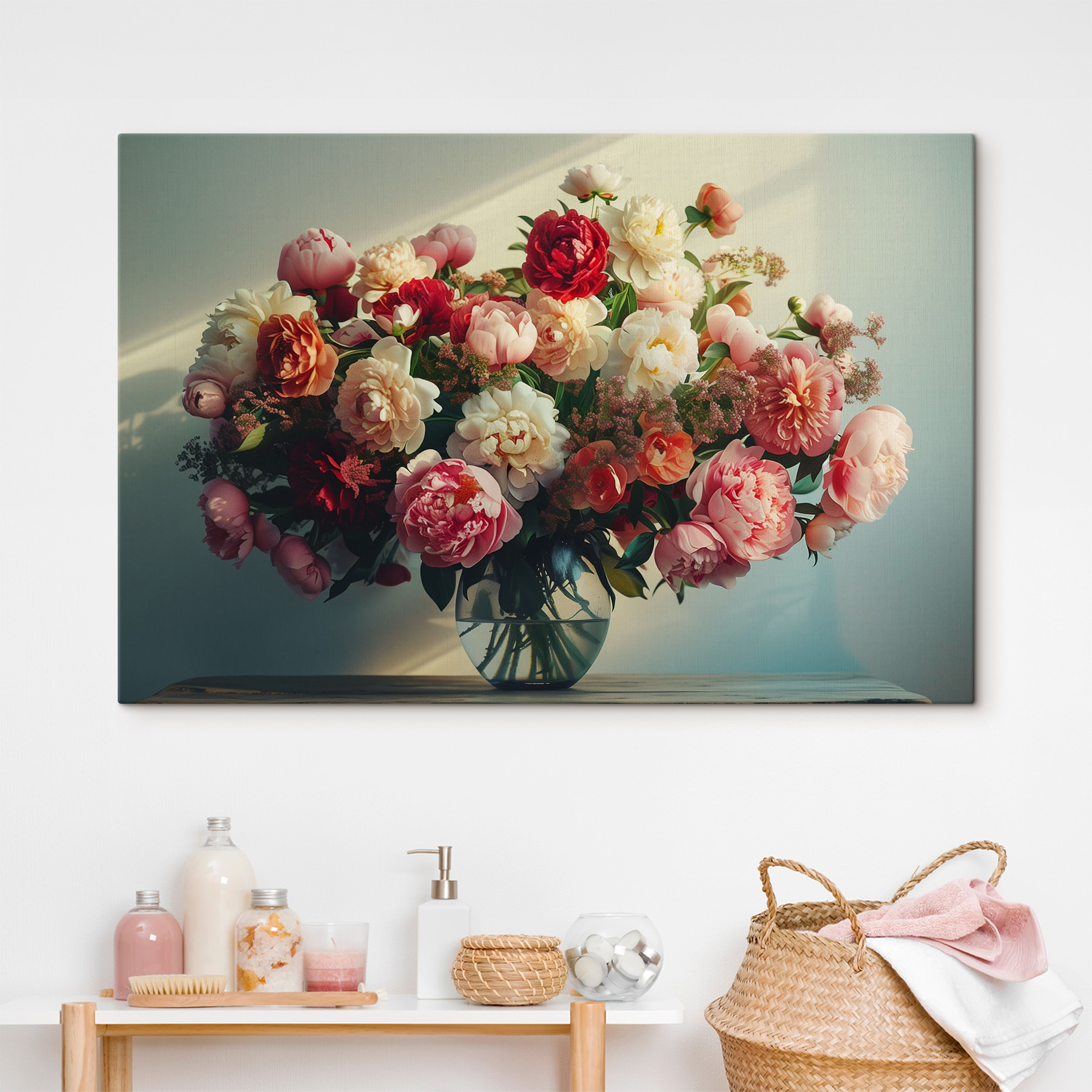 A vase of flowers on a table