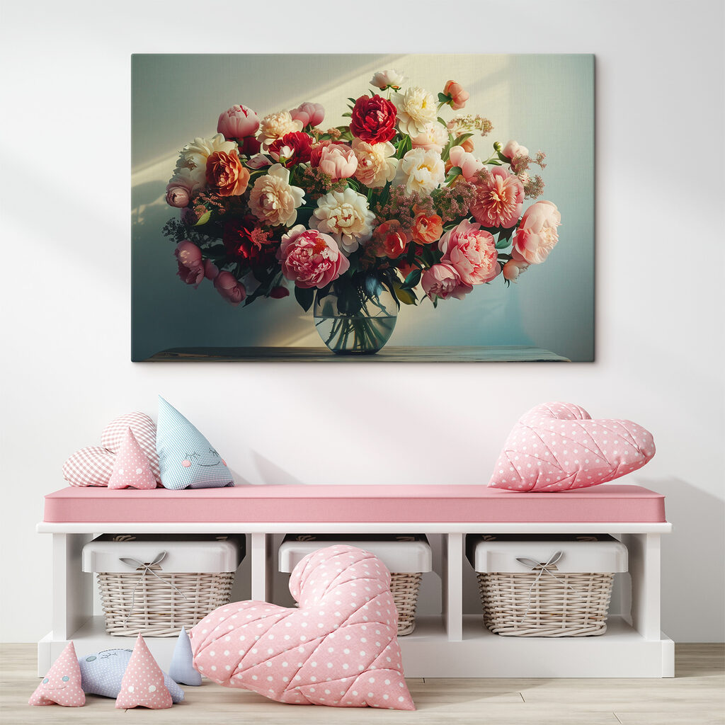 A vase of flowers on a table