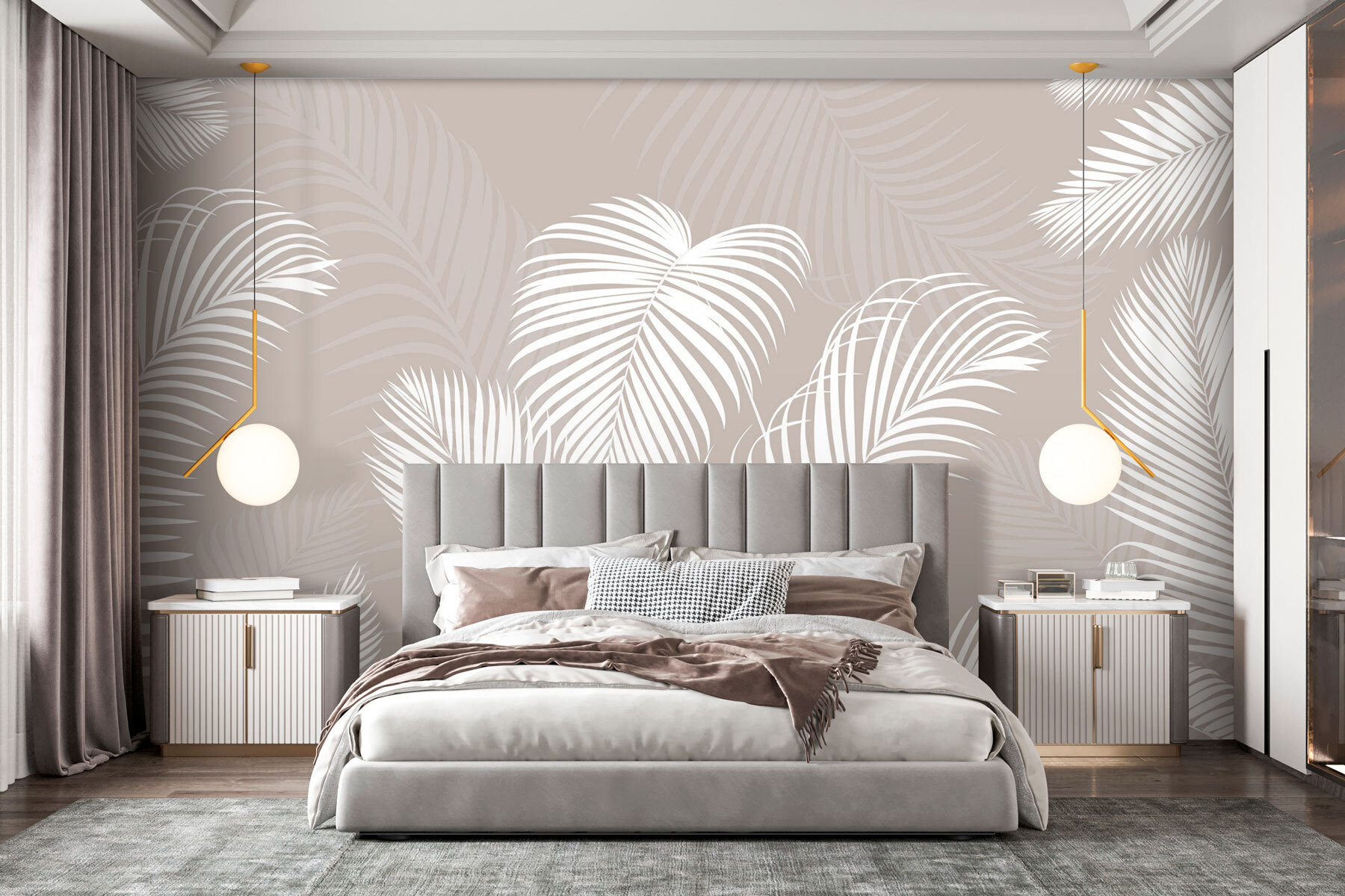 Biele listy na béžovom pozadí w00656pib1mr - Biele listy na béžovom pozadí - tegory