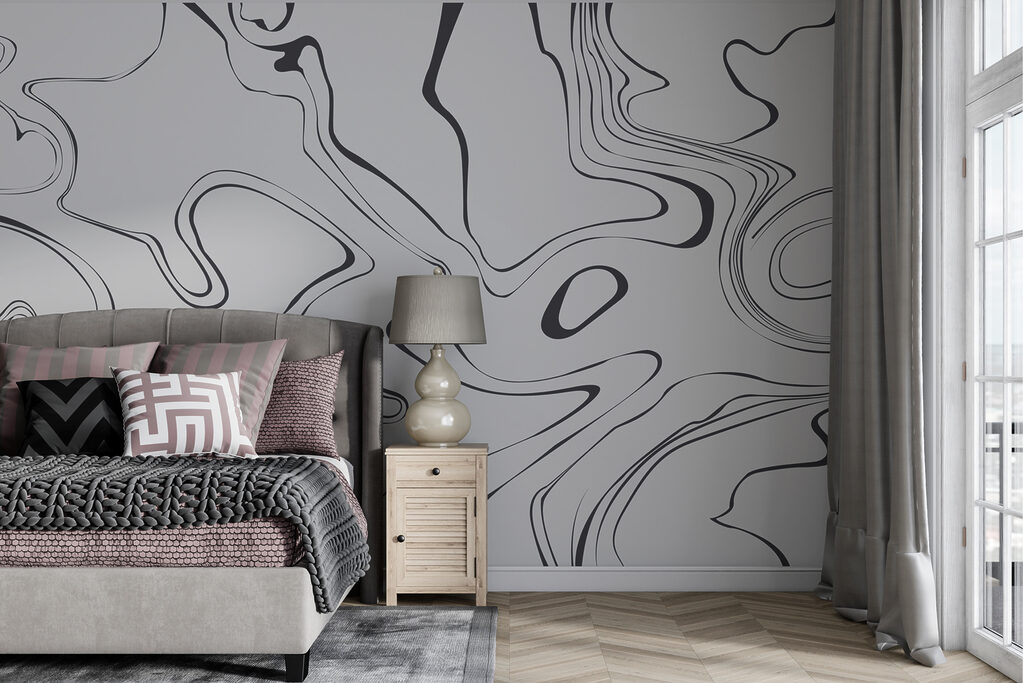 A grey and black swirls