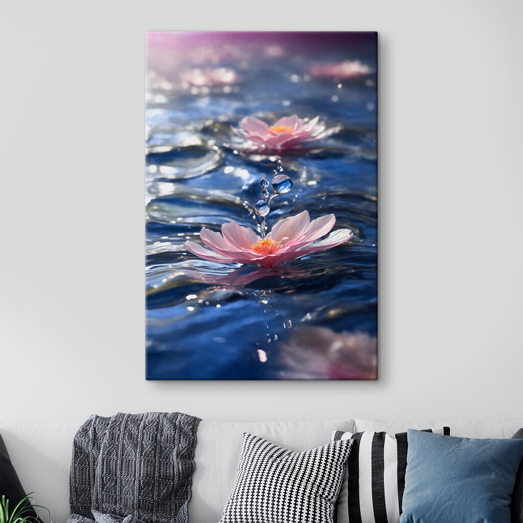 A flower floating in water