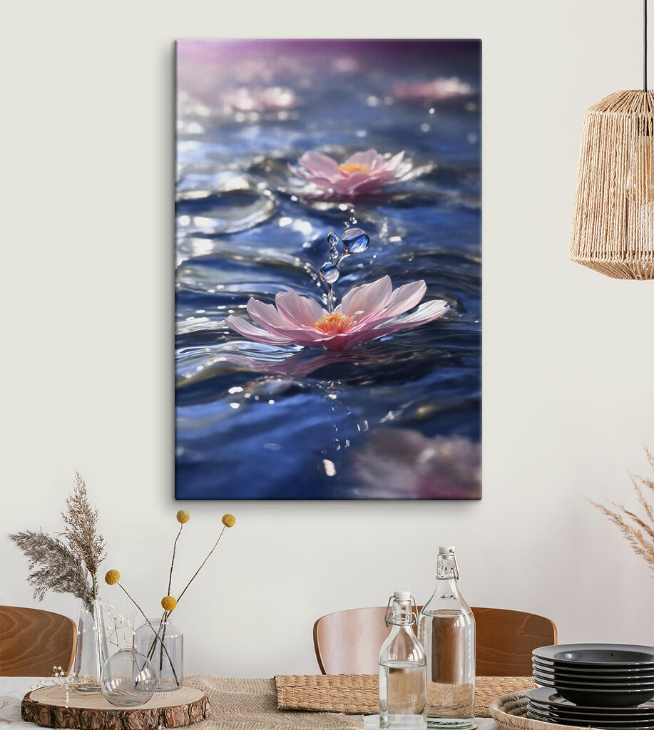 A flower floating in water