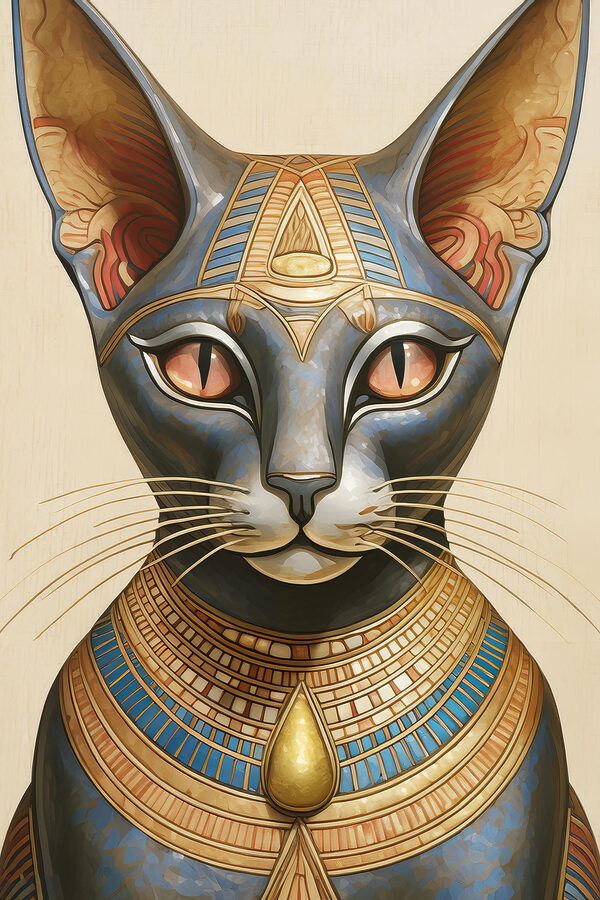 Majestátna egyptská mačka v regáliách Majestátna egyptská mačka v regáliách