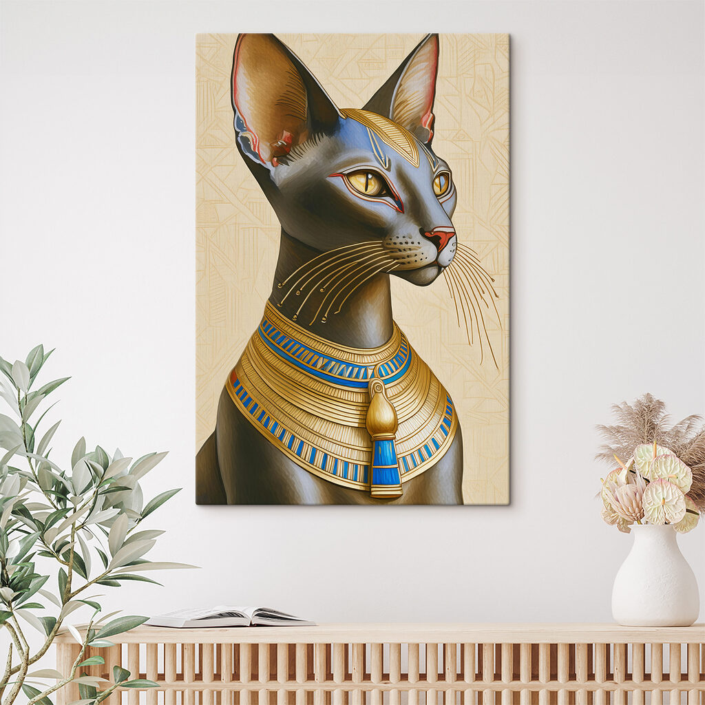 Majestic cat adorned with regal necklace