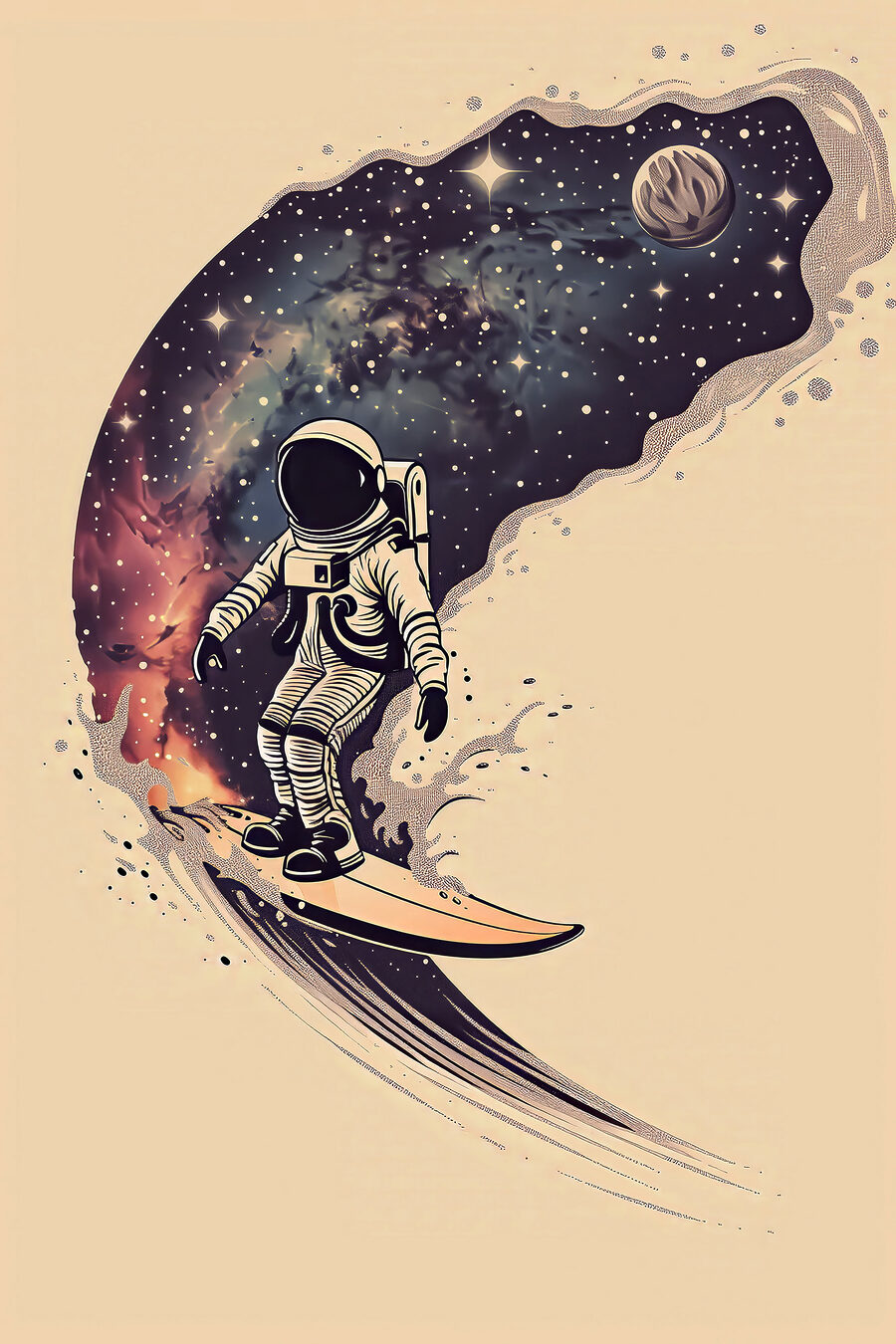 Astronaut na surfe