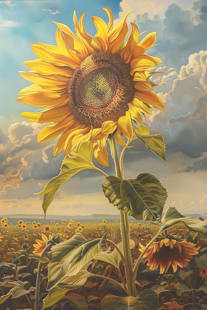 A sunflower in a field