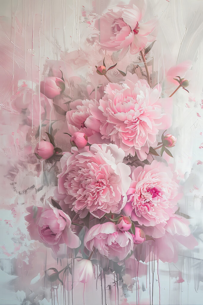 A bunch of pink flowers