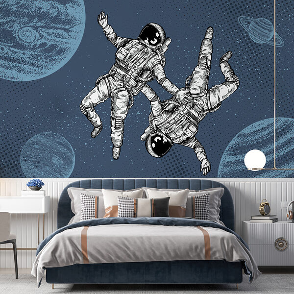 Dvaja astronauti sa vznášajú vo vesmíre Dvaja astronauti sa vznášajú vo vesmíre