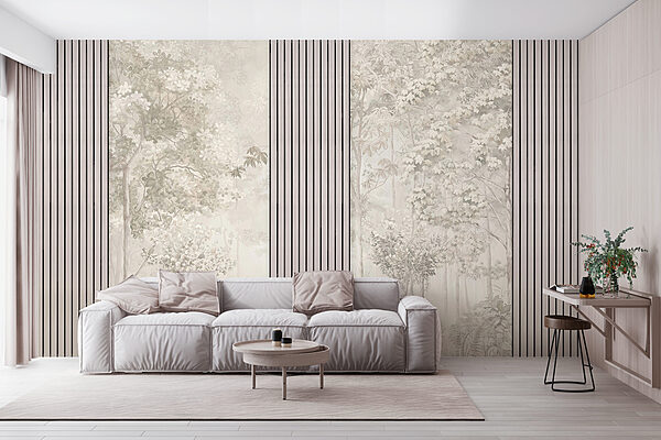 A wallpaper with trees and flowers A wallpaper with trees and flowers