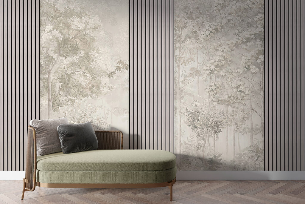 A wallpaper with trees and flowers A wallpaper with trees and flowers