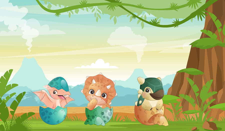 Fototapety Karikatúra dinosaurov vo vajciach - Image 4