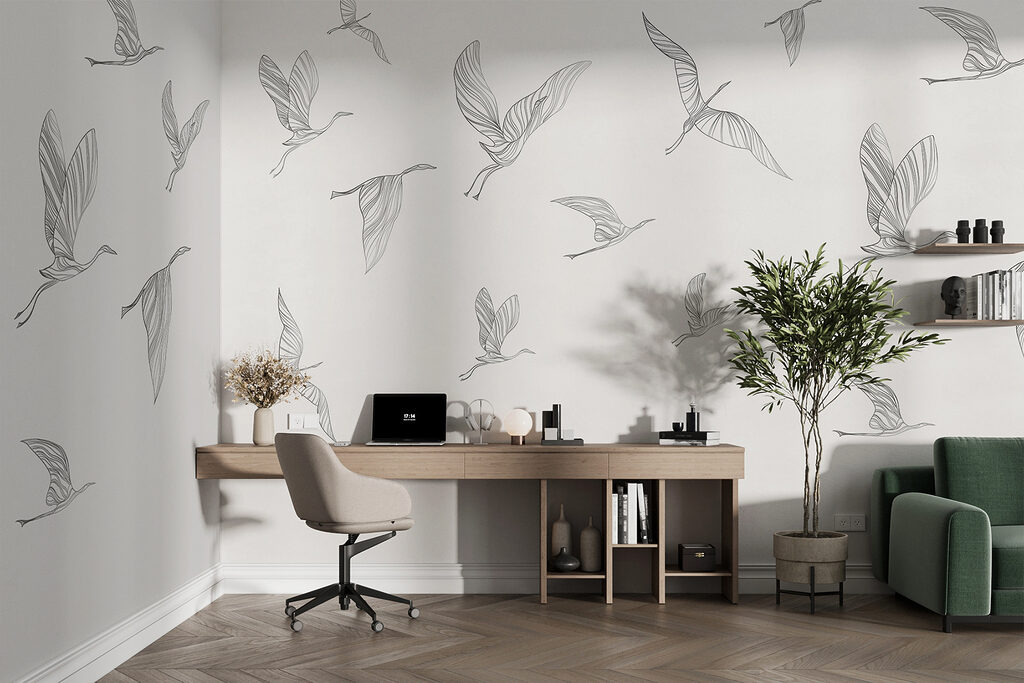 A group of birds flying A group of birds flying