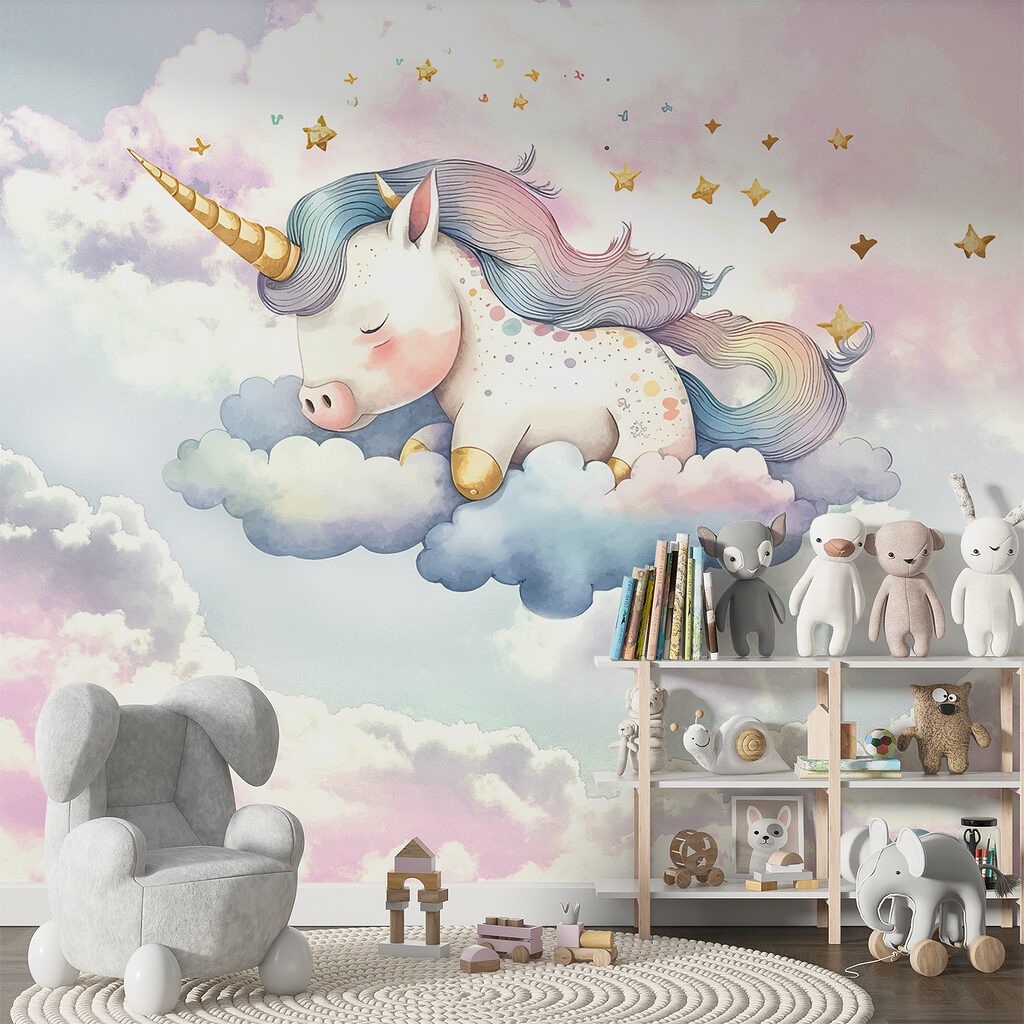 A unicorn sleeping on clouds A unicorn sleeping on clouds