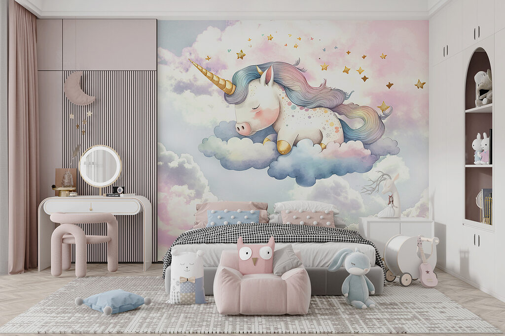 A unicorn sleeping on clouds A unicorn sleeping on clouds