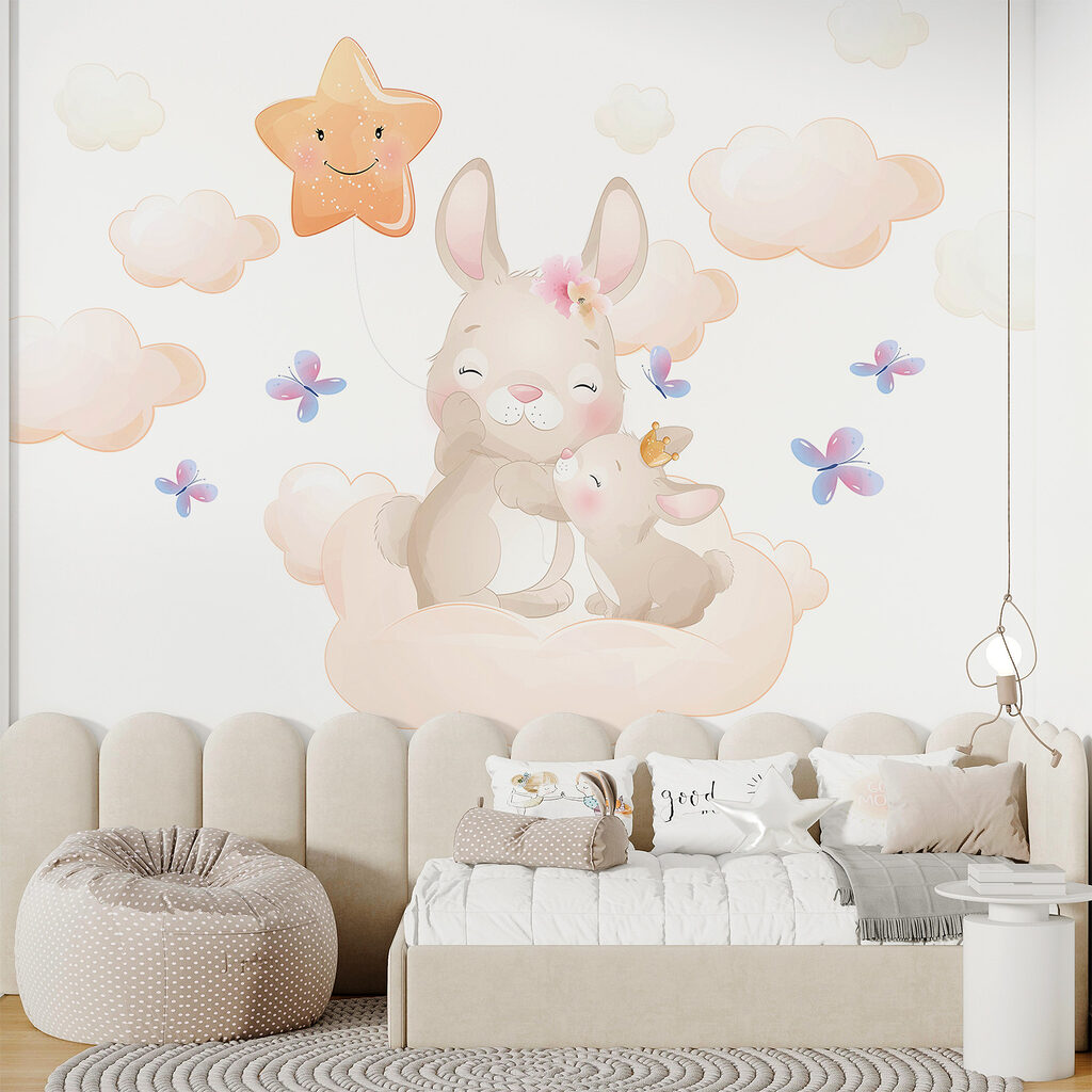 A rabbit and a baby bunny