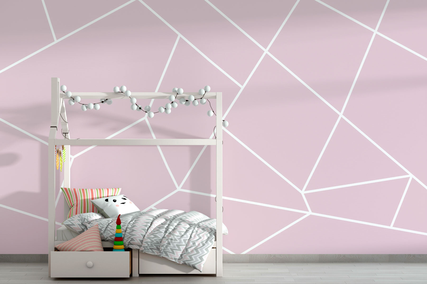 A pink and white background