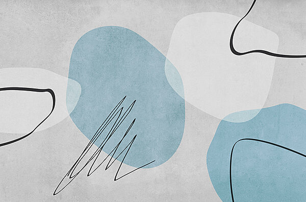 A blue and white abstract art