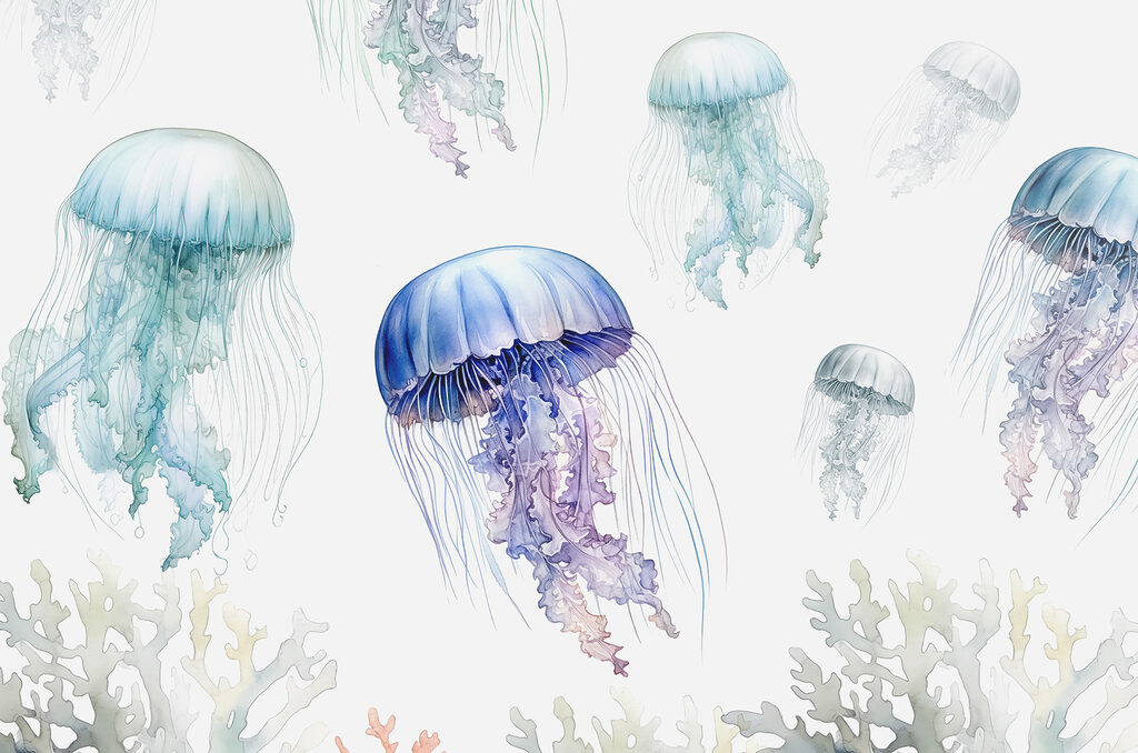 A group of jellyfishes A group of jellyfishes