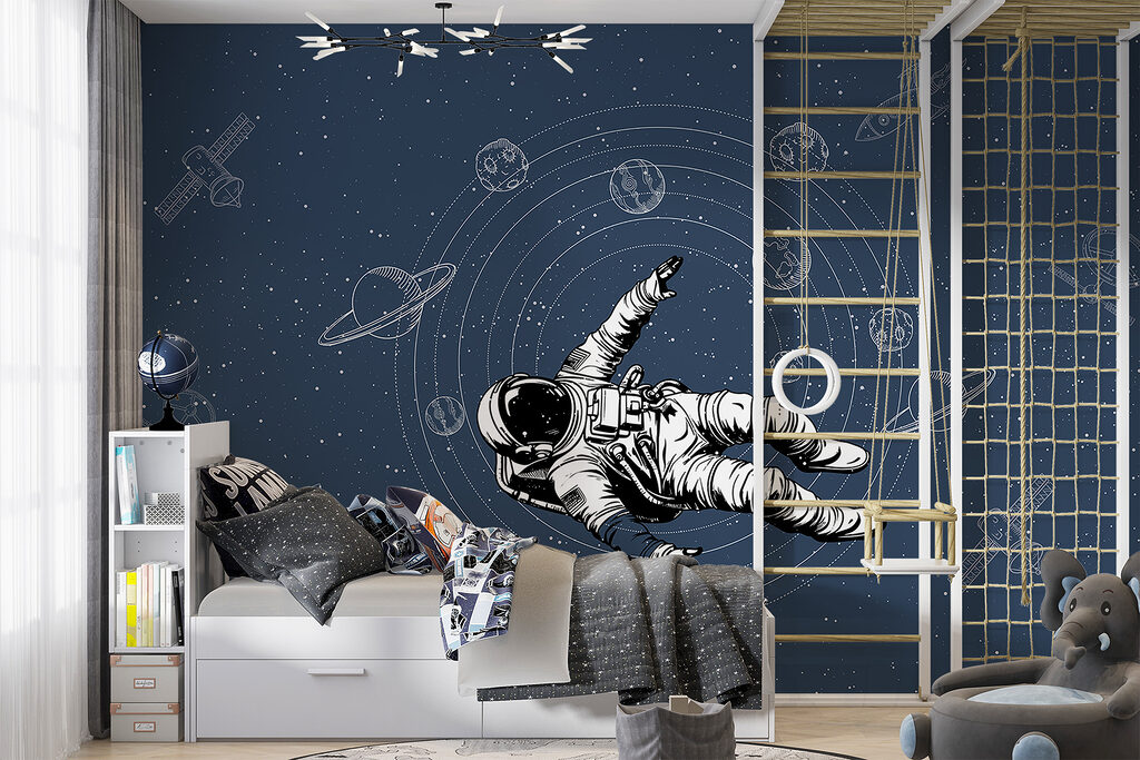 An astronaut floating in space An astronaut floating in space