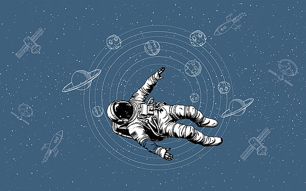 Astronaut vznášajúci sa vo vesmíre Astronaut vznášajúci sa vo vesmíre