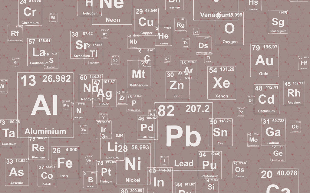 Vzor bielych a čiernych prvkov periodickej tabuľky prvkov Vzor bielych a čiernych prvkov periodickej tabuľky prvkov