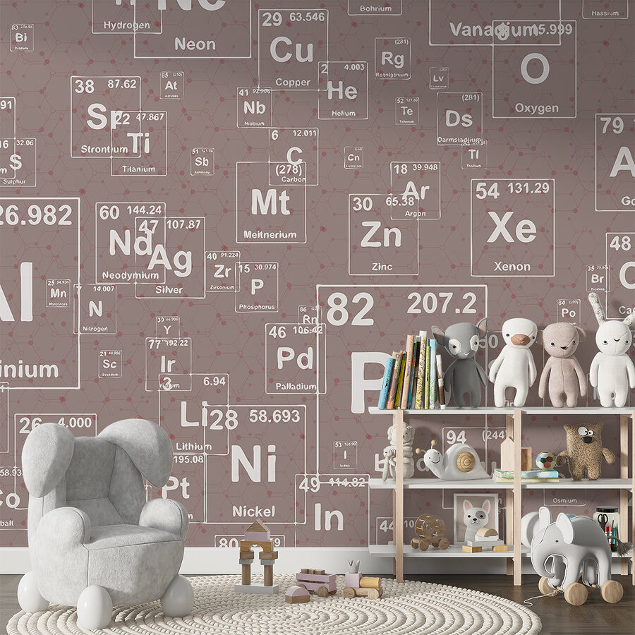 Vzor bielych a čiernych prvkov periodickej tabuľky prvkov