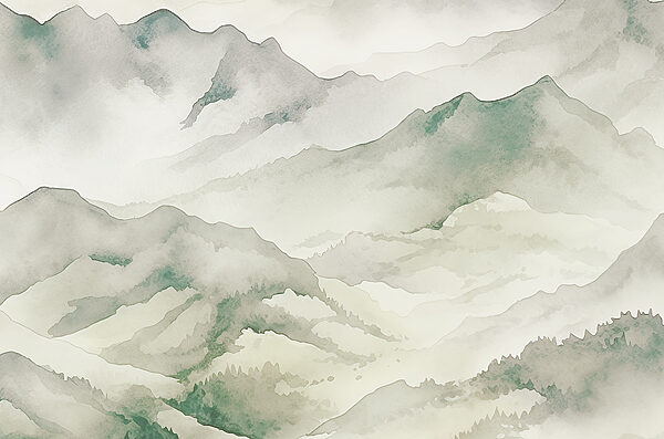 A watercolor painting of mountains A watercolor painting of mountains