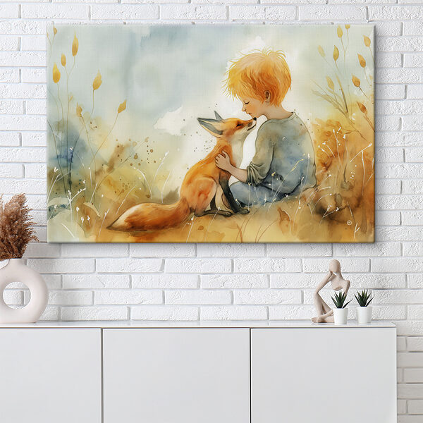 A child hugging a fox