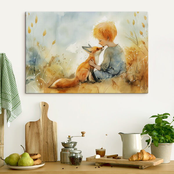 A child hugging a fox