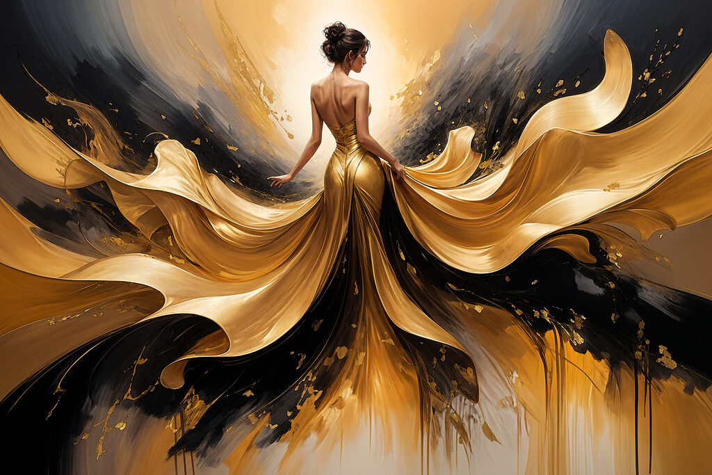 Elegant flow in dramatic hues Elegant flow in dramatic hues