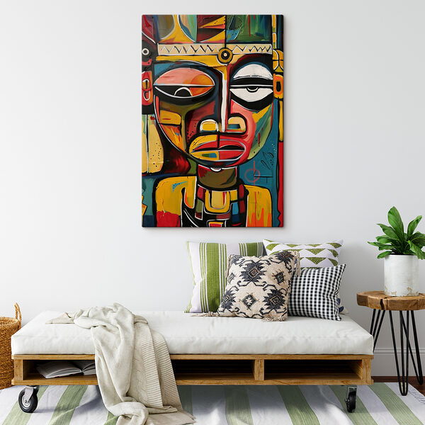 A painting of a man's face