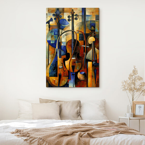 A painting of a group of musical instruments