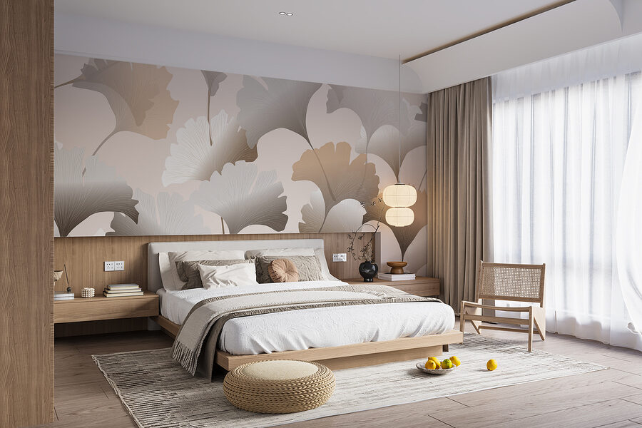 Detailný záber na vzor listov Detailný záber na vzor listov