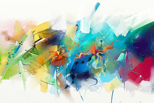 A colorful painting of flowers A colorful painting of flowers