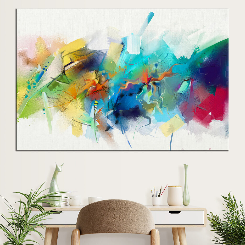 A colorful painting of flowers A colorful painting of flowers