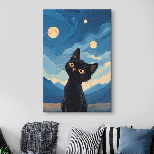 A cat looking up at the moon A cat looking up at the moon
