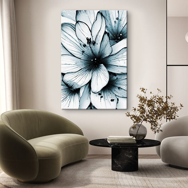 Delicate blue floral abstraction