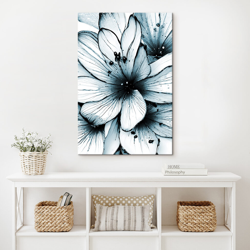 Delicate blue floral abstraction